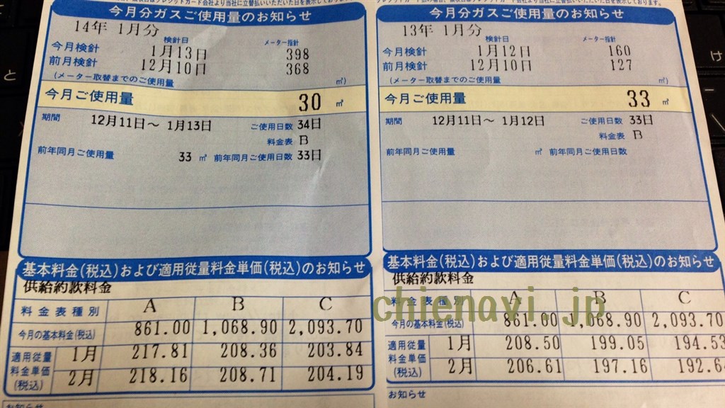 ガス料金